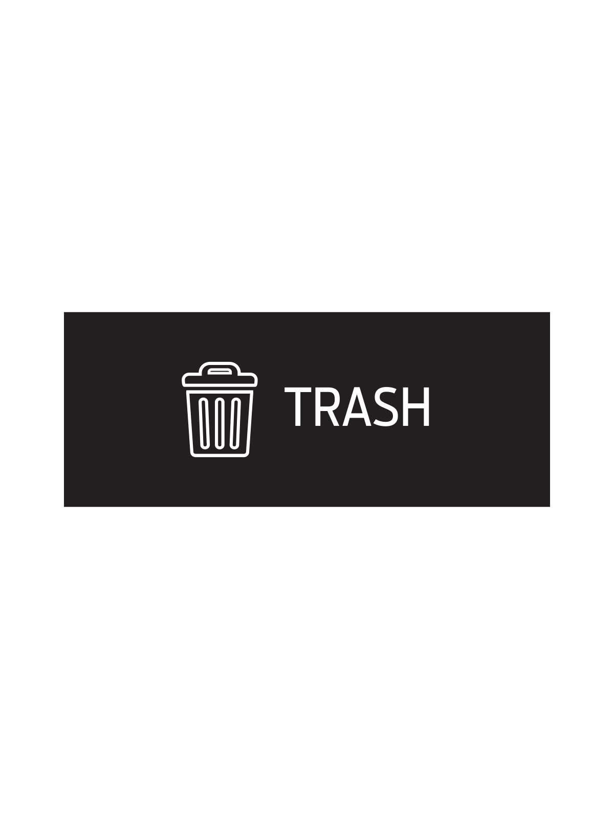 Double trash sign insert for the Rise Series waste and recycling containers