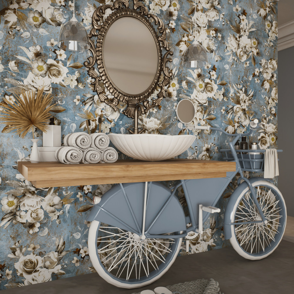Parete Setoso Blue 23-1/2 in. x 47 in. Porcelain Floor and Wall Tile