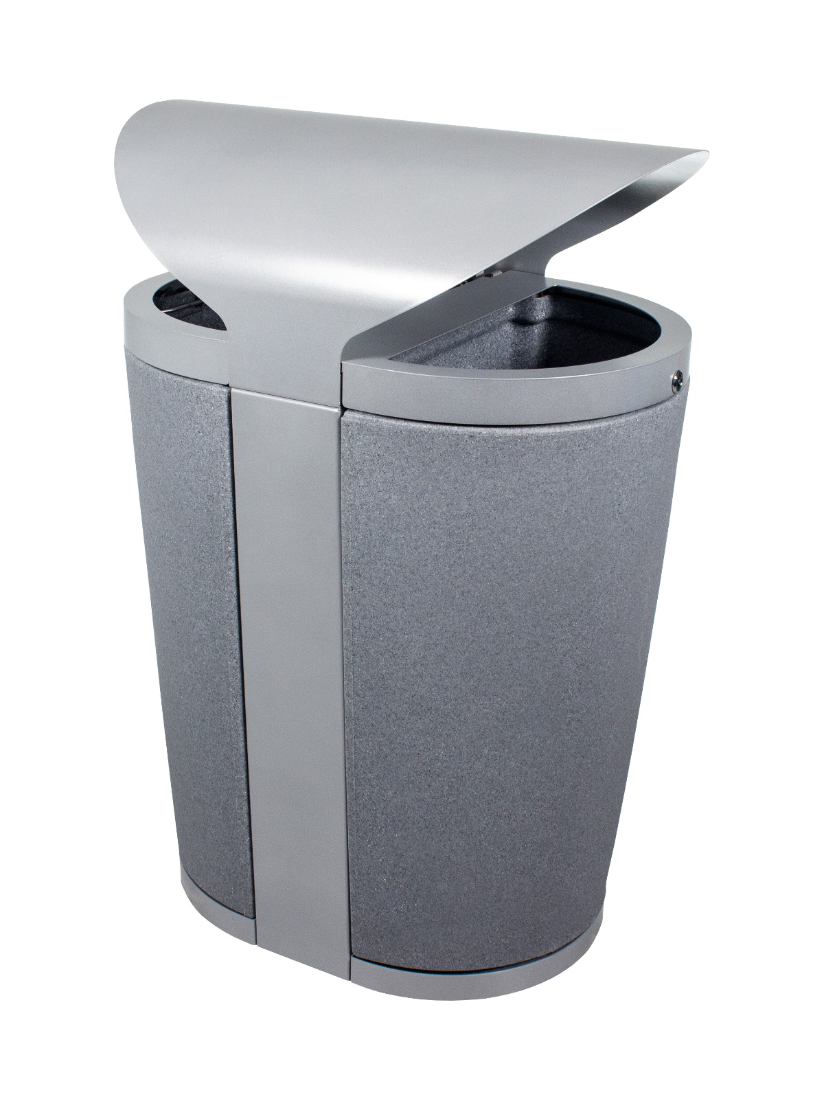 Busch Systems Galaxy double stream exterior container with curved lid and lockable liners