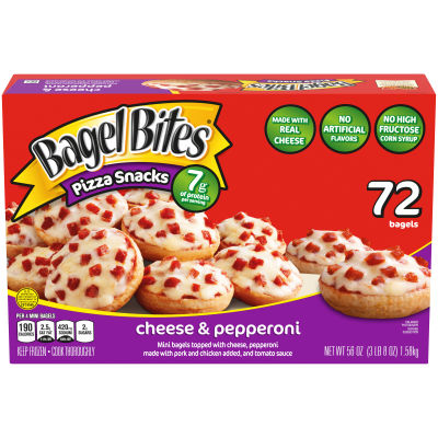 Bagel Bites Cheese & Pepperoni Mini Bagel Pizza Snacks, 72 ct Box