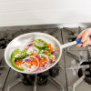 10-inch Wear-Ever® aluminum fry pan with natural finish and Cool Handle® rubber grip sleeve
