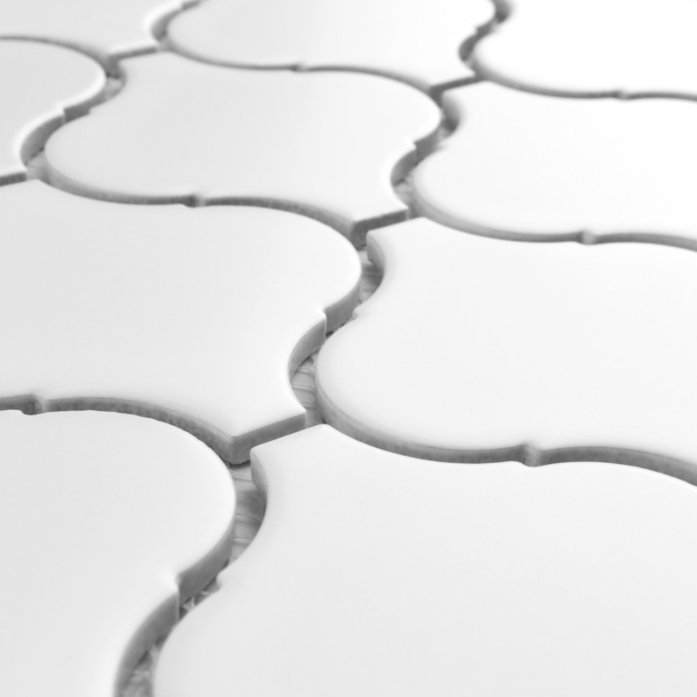 Sample – Metro Lantern Matte White Porcelain Mosaic Tile