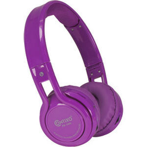 Kids' Wired Volume-Limiting Headphones with Adjustable Aluminum Frame, 85 dB, Purple and Pink