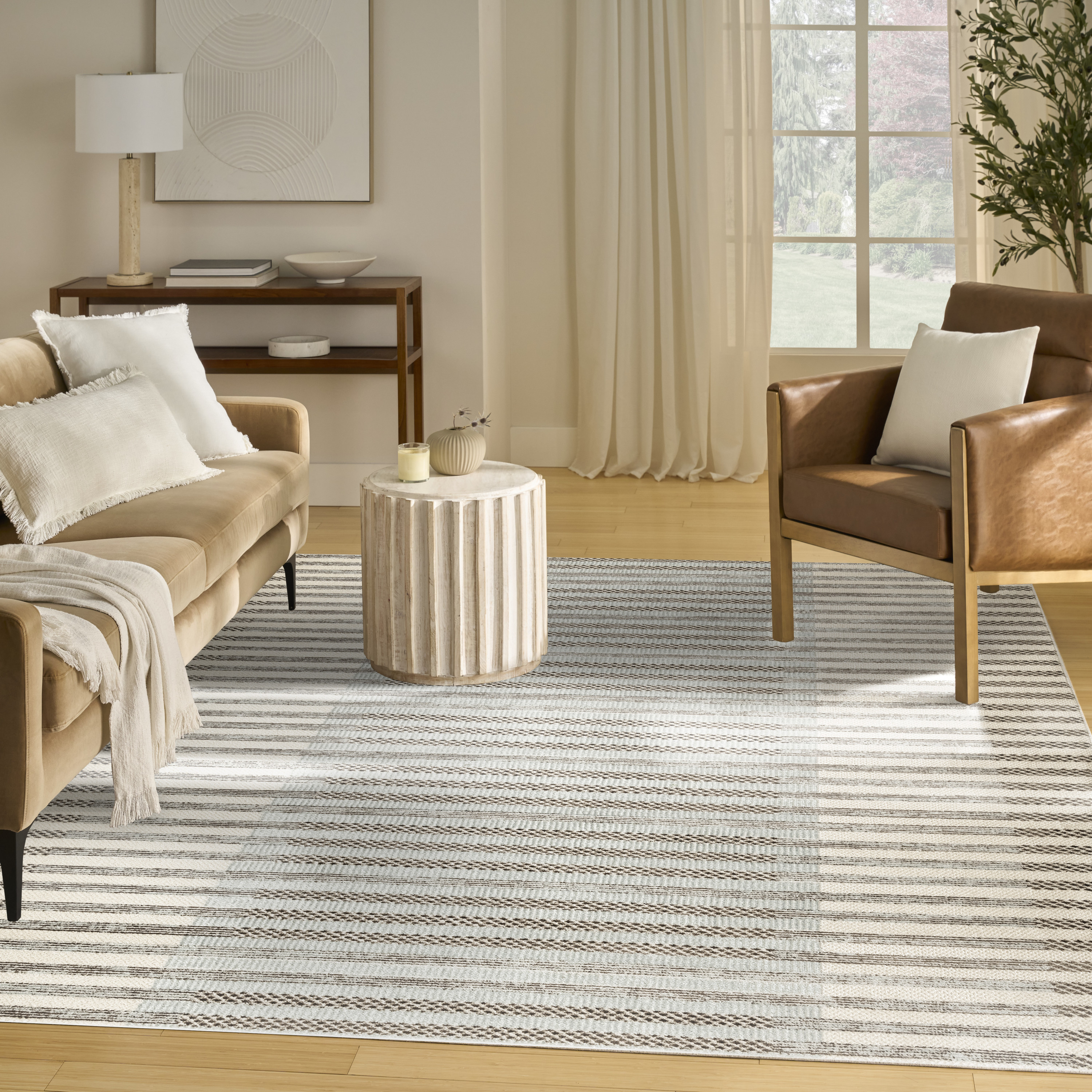 Nourison Nordic 8' x 10' Ivory Blue Modern Indoor Rug