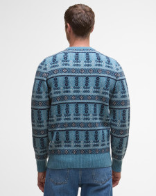 Grangetown Fair Isle Crew Neck Jumper Bluestone
