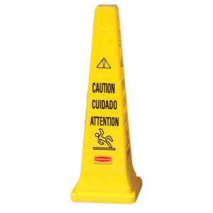 Rubbermaid Commercial, Floor Sign, Yellow, 36"