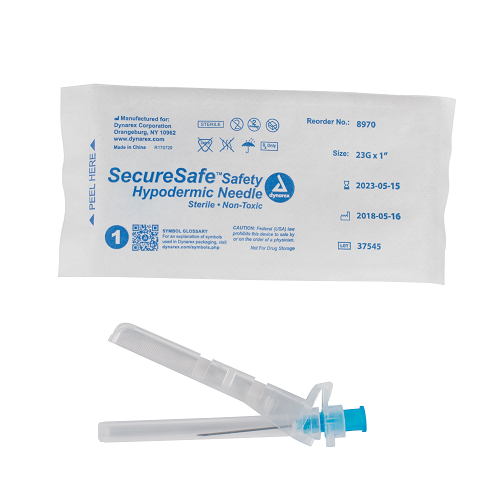 SecureSafe™ Safety Hypodermic Needle 23G, 1