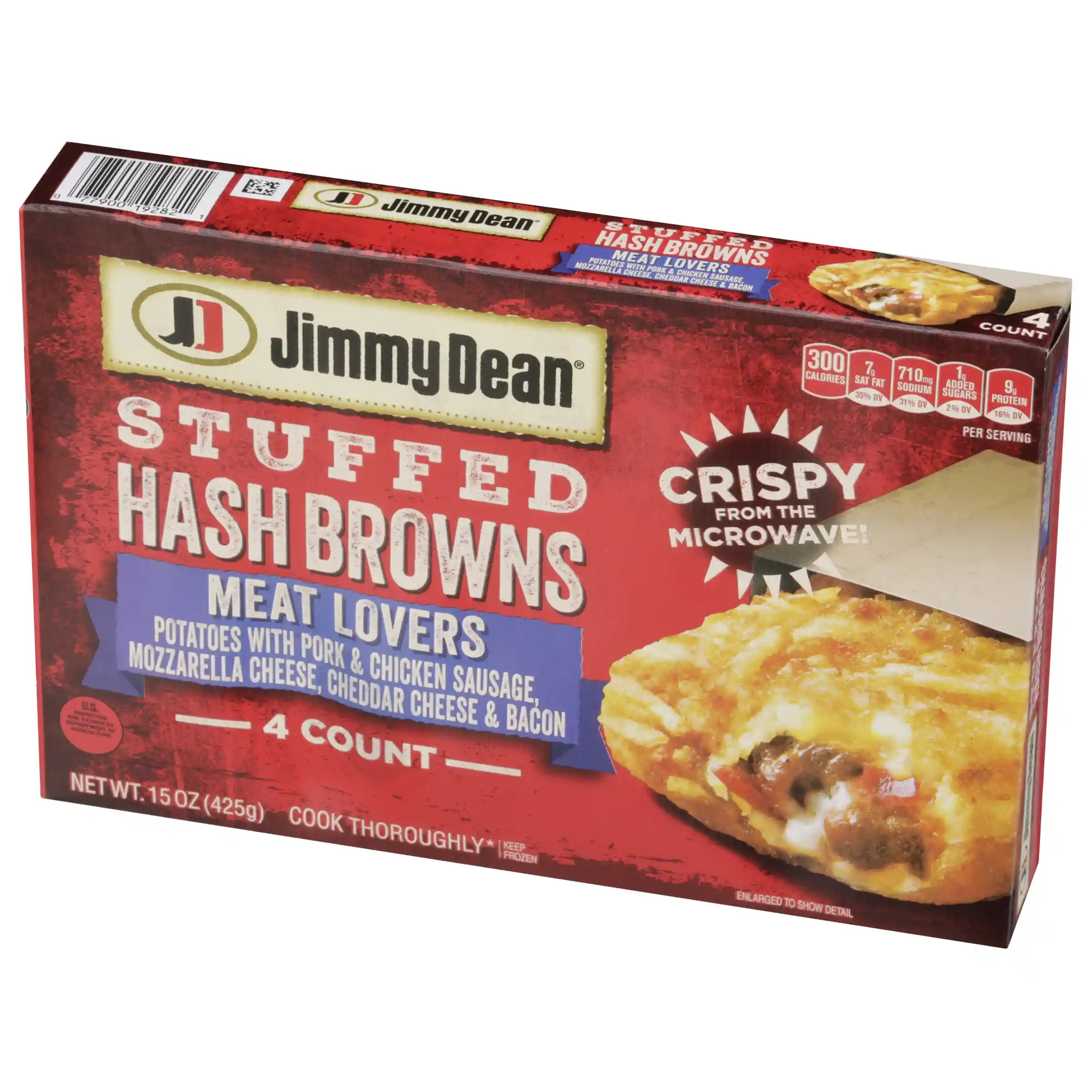 Jimmy Dean Stuffed Hash Browns Meat Lovers Frozen Breakfast, 4 Count _image_3