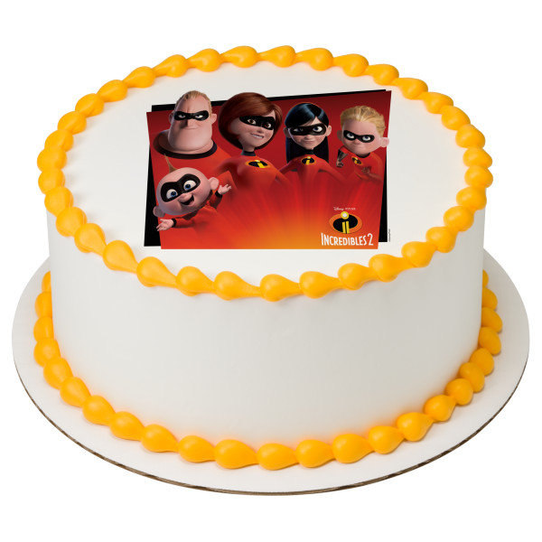 Disney and Pixar's Incredibles 2 Favorite Super Hero Family PhotoCake® Edible Image®
