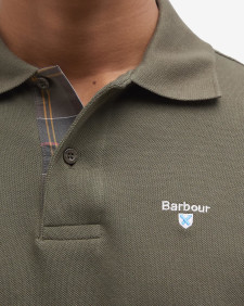 Tartan Pique Polo Shirt Dark Olive-Classic