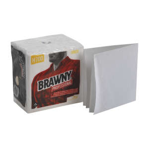 Georgia Pacific, Brawny Professional, H700, 1/4 Fold, 1 ply, 13.00"x13.00", Hydroentangled, Industrial Wipers, White
