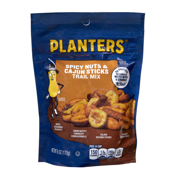 PLANTERS(r) Trail Mix Spicy Nuts & Cajun Stix 12/6oz . C1CB - Front Center Inner Pack (Hi Res)