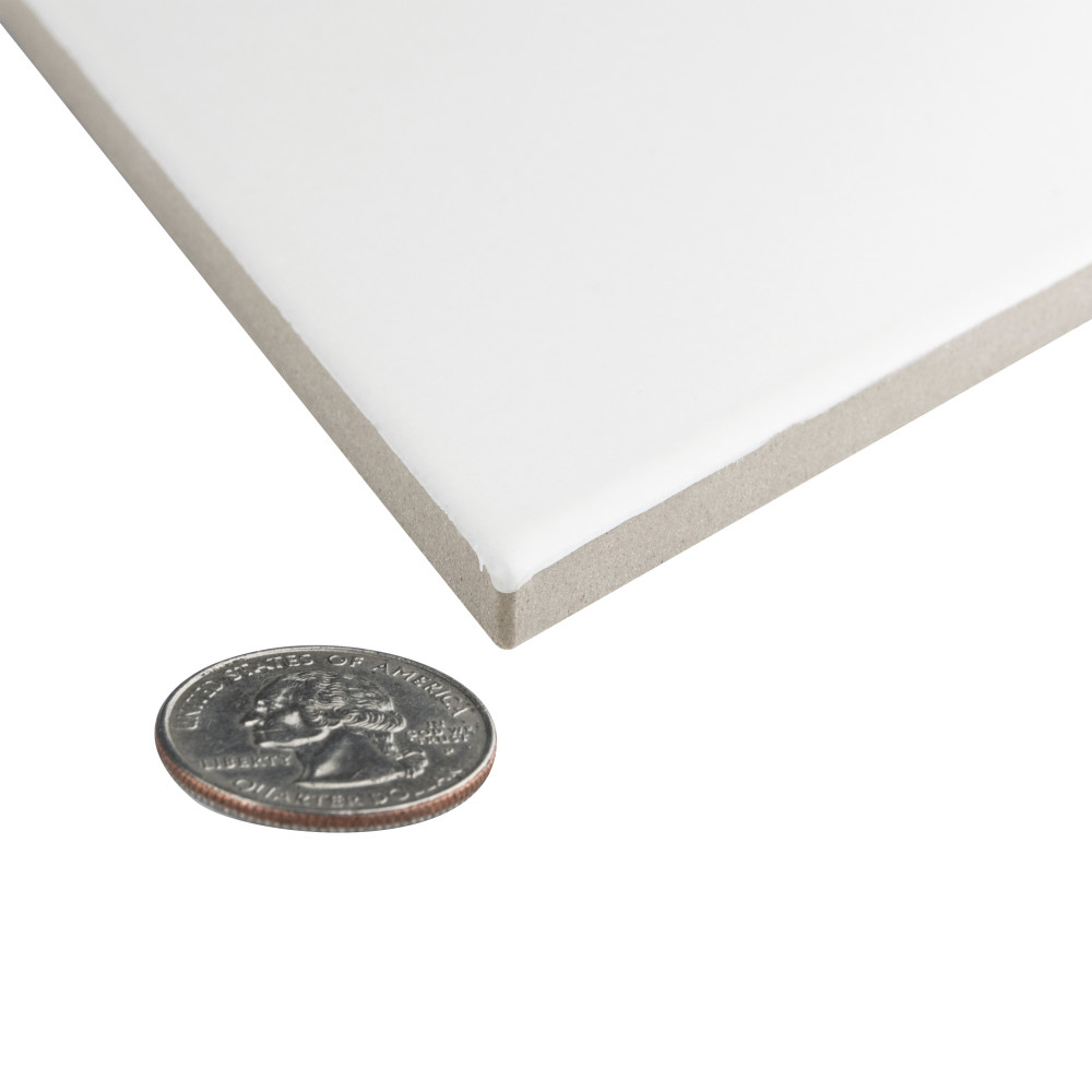 Rhombus Smooth White 5-1/2 in. x 9-1/2 in. Porcelain Floor and Wall Tile