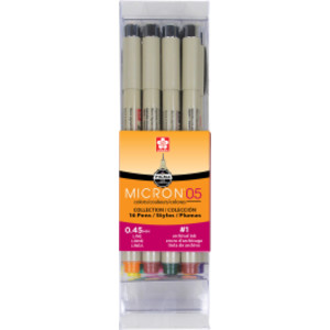 Pigma Micron Pen, Cube Collection, Size 05, Assorted Colors, 16-Piece Set
