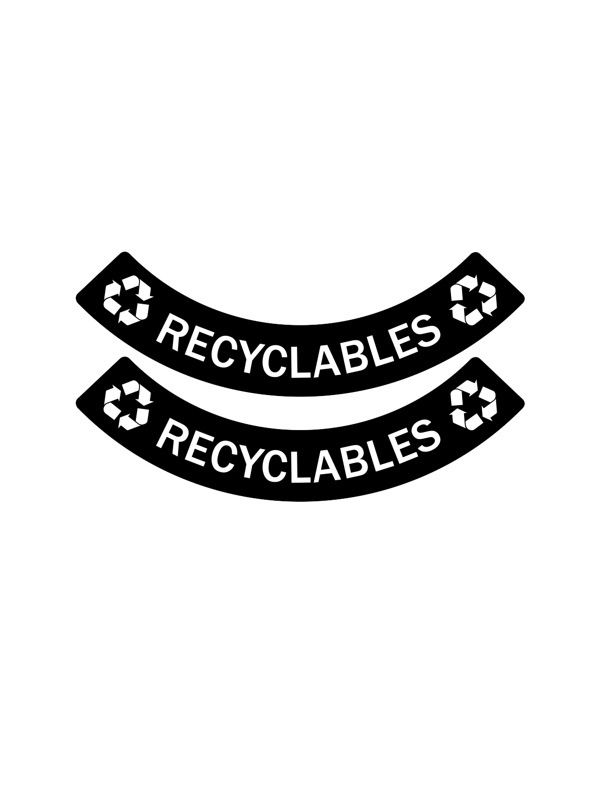 EVOLVE – Label – Ellipse & Cube – Recyclables – Mixed – Black-White