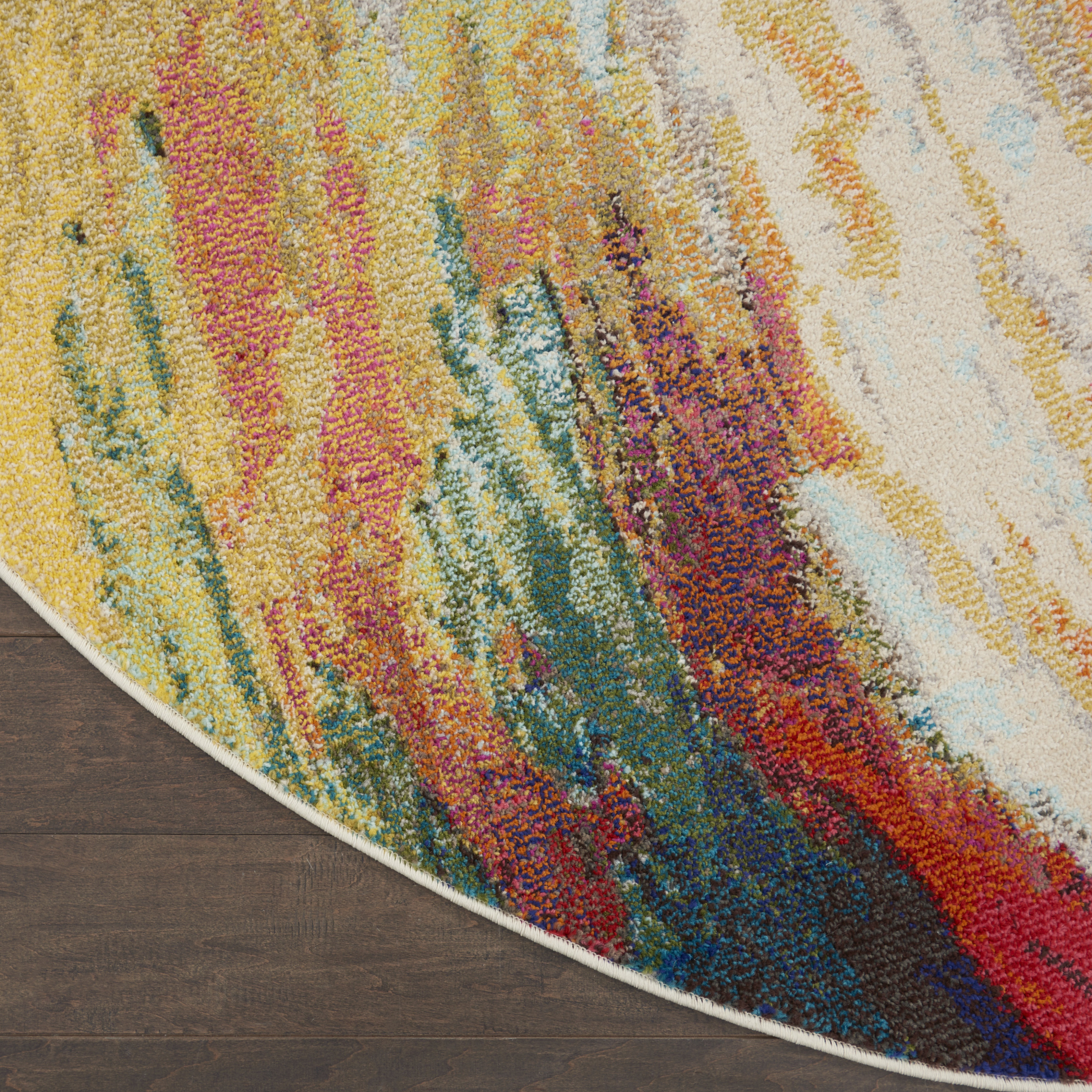Nourison Celestial 7’10” x Round Wave Modern Indoor Rug