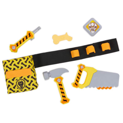 Rubble & Crew, Rubble’s Construction Tool Belt, with 6 piece Kids Tool Set, Pretend Play Costume with Kids Toys for Ages 3 and Up