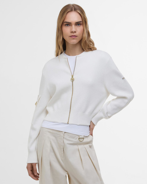 Priya Knitted Bomber Jacket Neutral