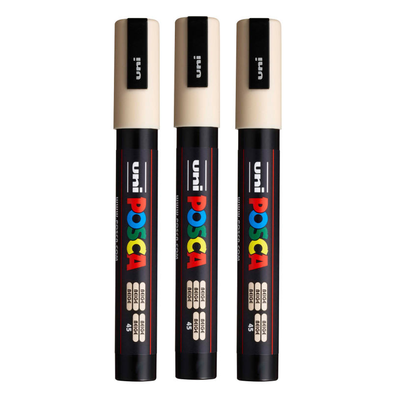 PC-5M Paint Markers, Medium Bullet Tip (1.8-2.5 mm), Beige, Pack of 3