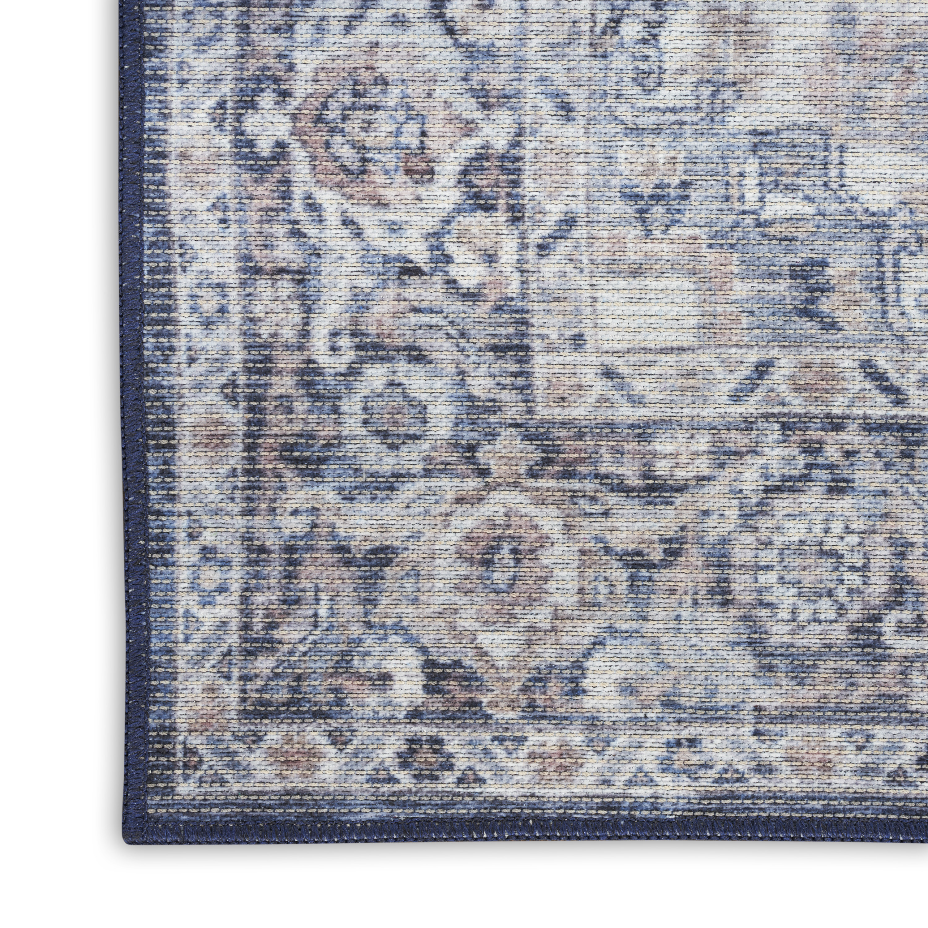 Nourison New Concept Washables 4' x 6' Ivory Navy Vintage Indoor Rug