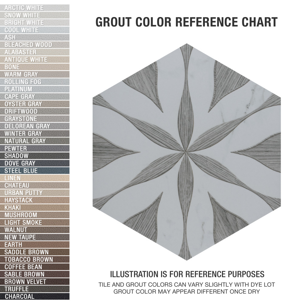 Llama Flower Loire Silver Smoke 8-5/8 in. x 9-7/8 in. Porcelain Floor and Wall Tile