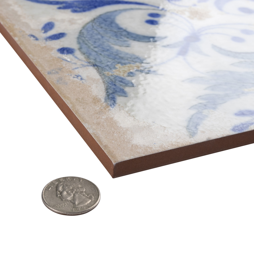 Kings Luxe Heritage Leaves 17-5/8 in. x 17-5/8 in. Ceramic Floor and Wall Tile