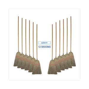 Boardwalk, 8in, Parlor Broom 55" Overall Length, Corn Bristles, Natural
