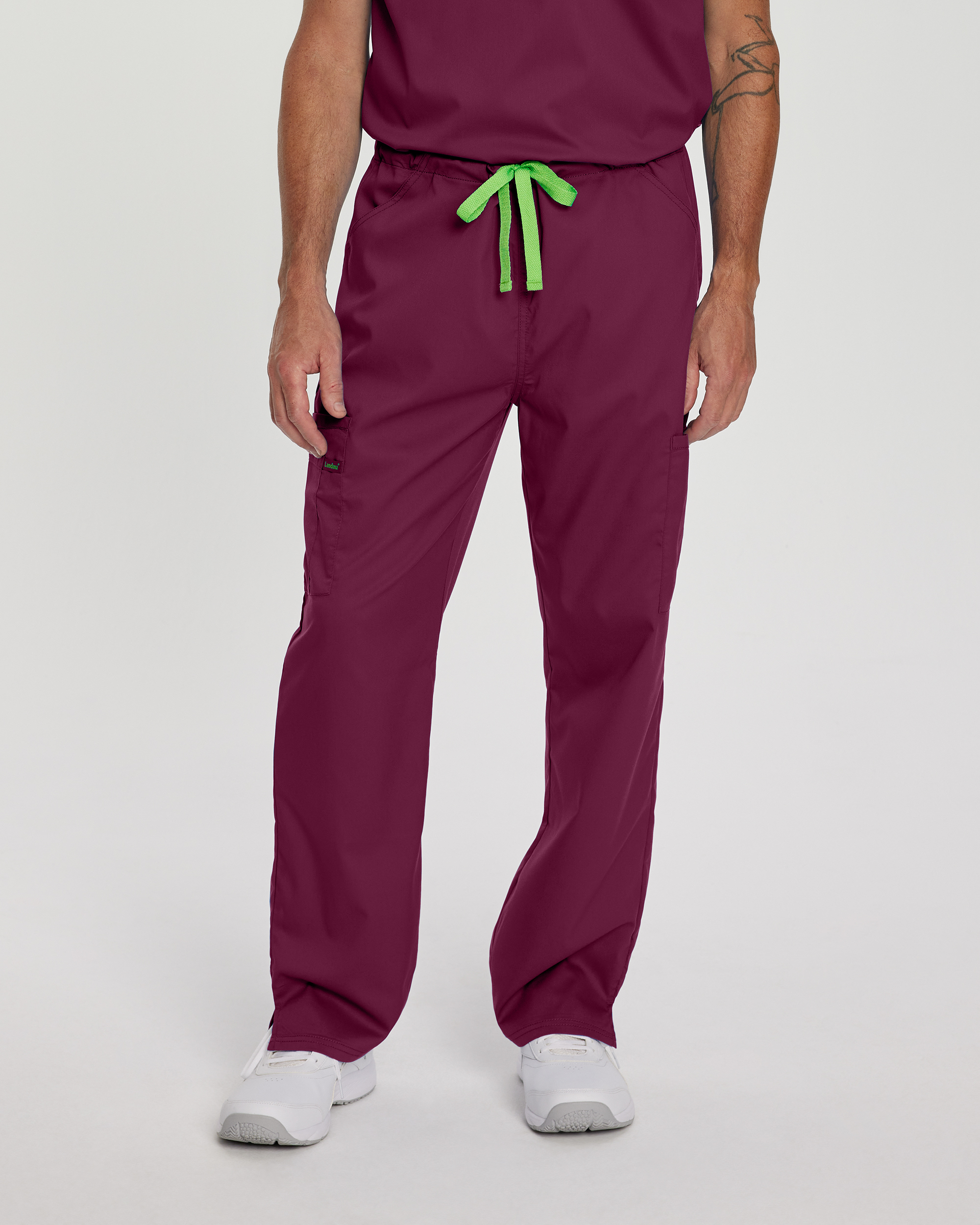 Landau ProFlex 2104 6-Pocket Unisex Cargo Scrub Pants with Drawstring and Side Vents-Landau