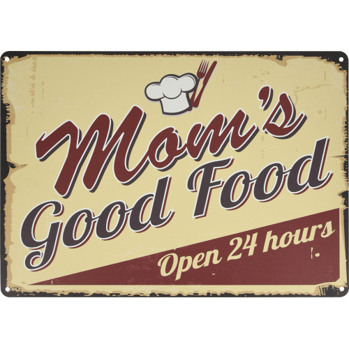 Aluminum Mom's Good Food Sign, 10
