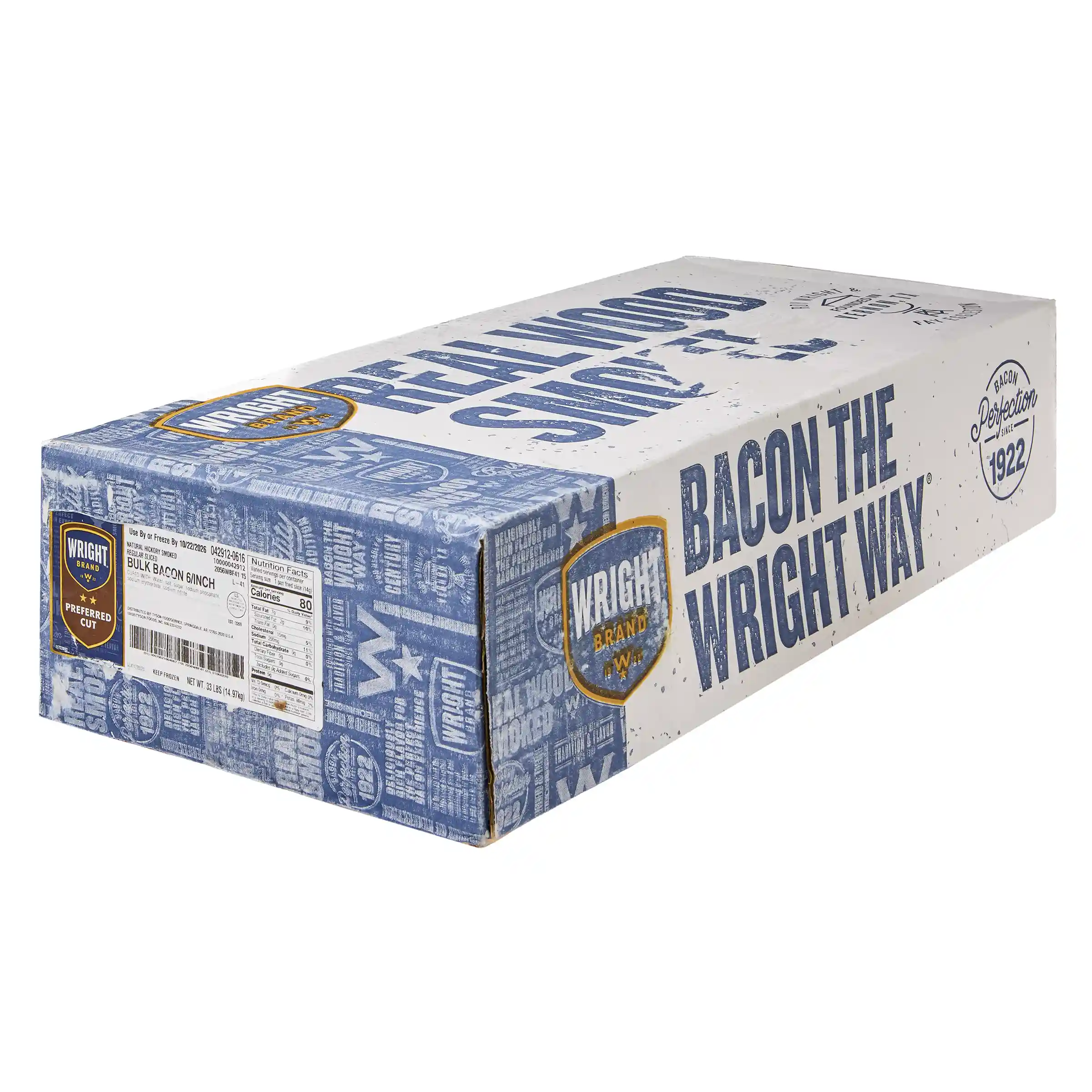 Wright® Brand Naturally Hickory Smoked Regular Sliced Bacon, Bulk, 6 Slices/Inch_image_5