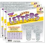 TREND Silver Sparkle 4" Casual Combo Ready Letters&reg;, 3 Packs T-79943-3
