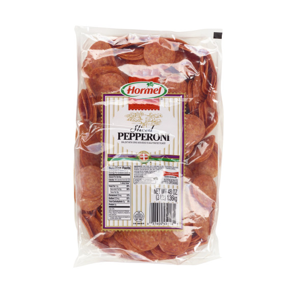 HORMEL(r) PILLOW PACK Pepperoni, 16 slices per oz, 4/3 lb . C1CB - Front Center Inner Pack (Hi Res)