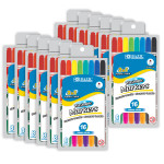 BAZIC Products&reg; Washable Markers, Double-Tip, 16 Colors, 8 Per Pack, 12 Packs BAZ1234-12