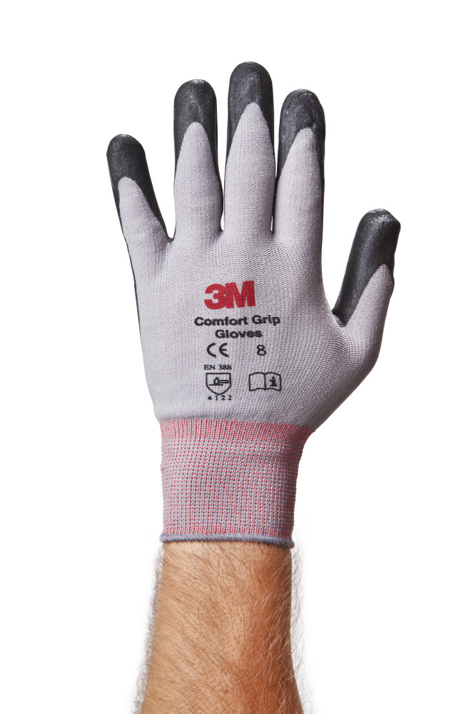 3M™ Comfort Grip General Use Gloves feature a nitrile palm coating that makes these gloves a light, flexible, abrasion-resistant and long lasting alternative to many cotton and latex palm-coated gloves. They provide excellent grip, even in wet or oily conditions.