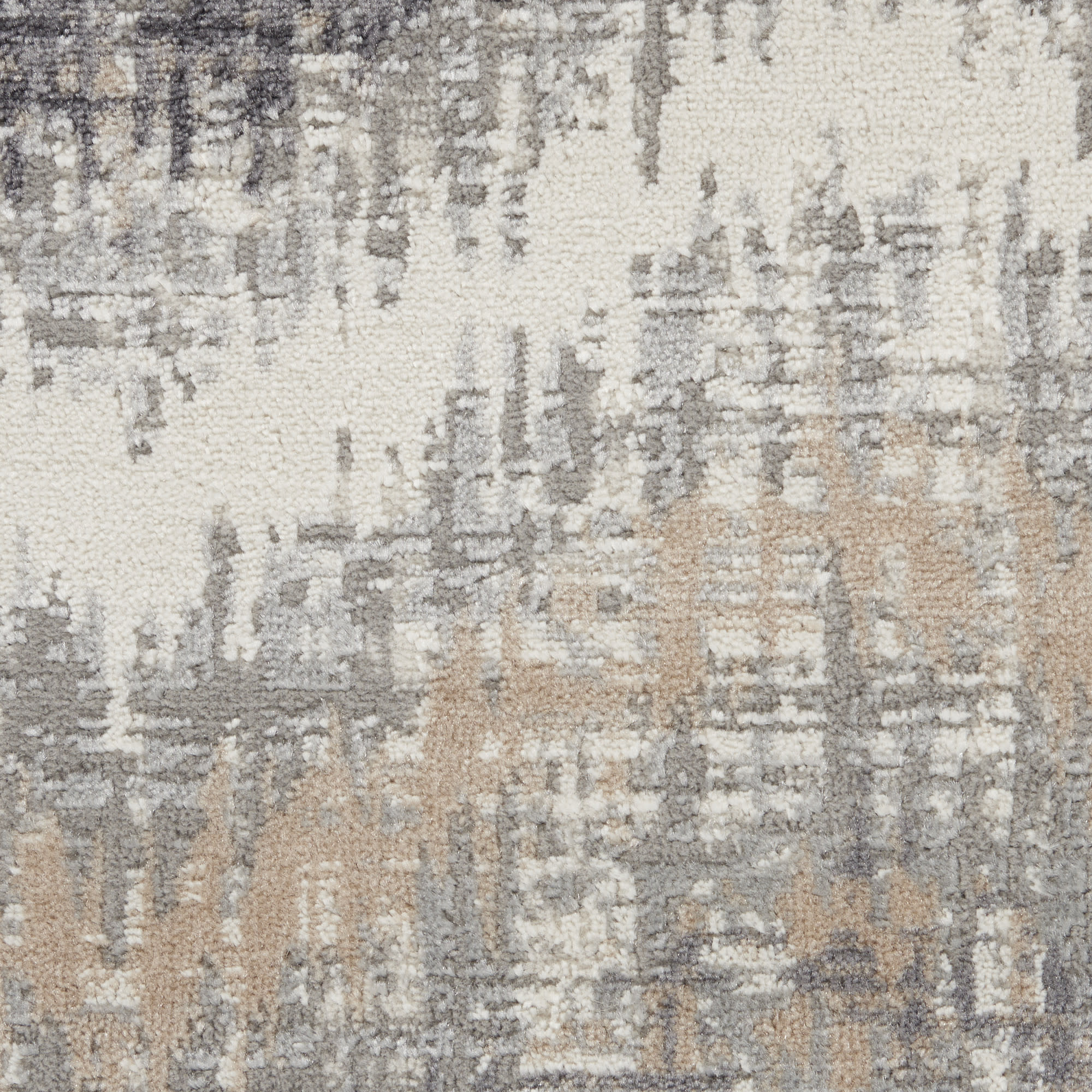 Nourison Elation 2'3" x 7'6" Grey Ivory Modern Indoor Rug
