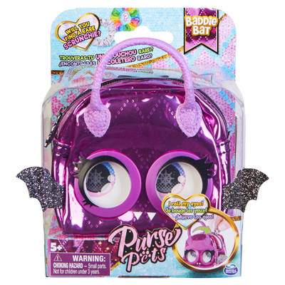 Purse Pets Micros, Baddie Bat Stylish Small Purse with Eye Roll Feature, Kids Toys for Girls Aged 5 and up
