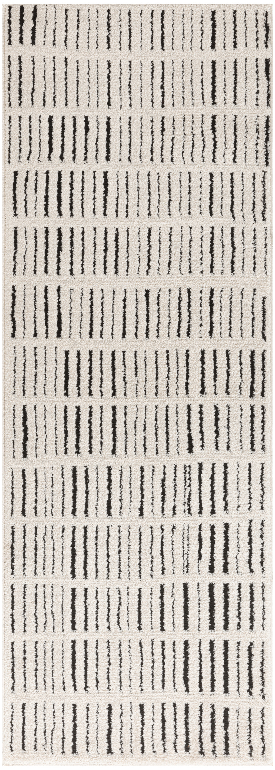 Nourison Modern Comfort 2'2" x 6' Ivory Black Scandinavian Indoor Rug