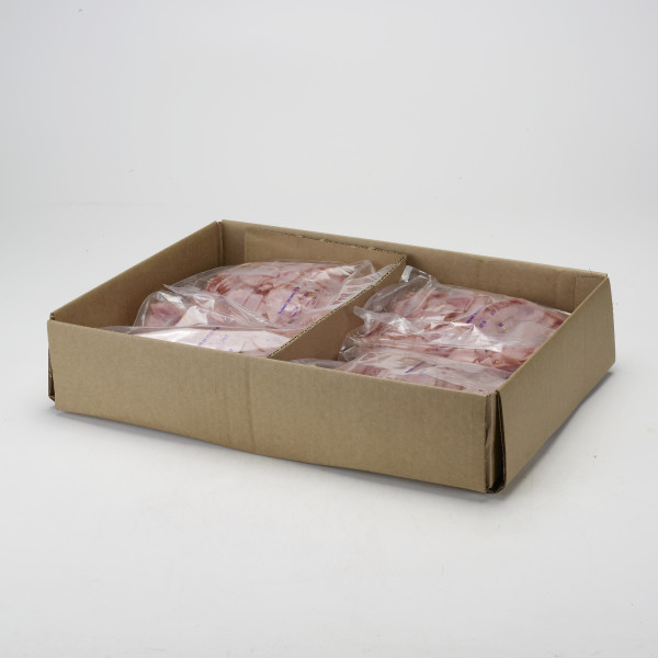 HORMEL(r) Canadian Style Bacon w/Sirloin, S&Q, 10 slices per oz, 2/5 lbs. . C1RM - Front Right Open Case (Hi Res)