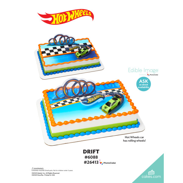 Hot Wheels™ Drift The Magic of Cakes® PhotoCake® Enhanced Background and Icing Page