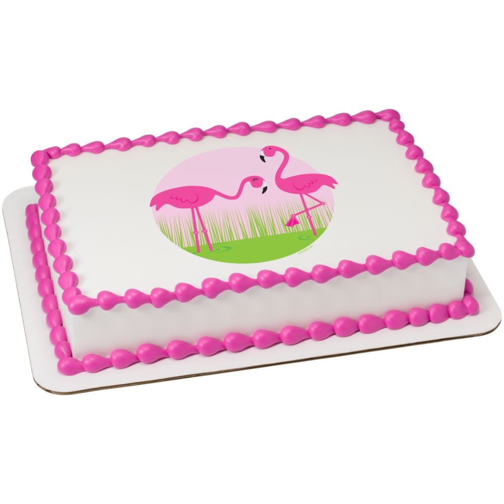 Image Cake Pink Flamingos