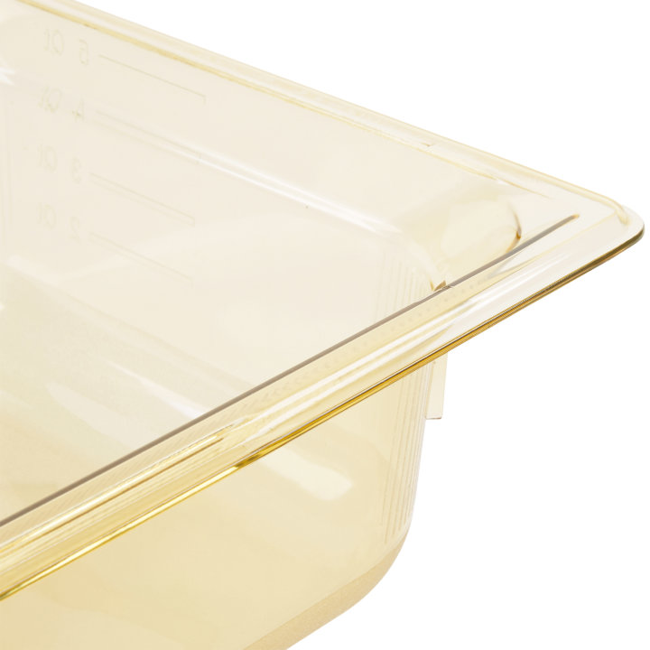 Half-size 4-inch-deep Super Pan® high-temperature plastic pan in amber
