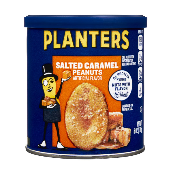 PLANTERS(r) Salted Caramel Peanuts 8/6oz . C1CB - Front Center Inner Pack (Hi Res)