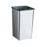 Bobrick, Open Top, 13 gal, Stainless Steel, Stainless Steel, Rectangle, Receptacle