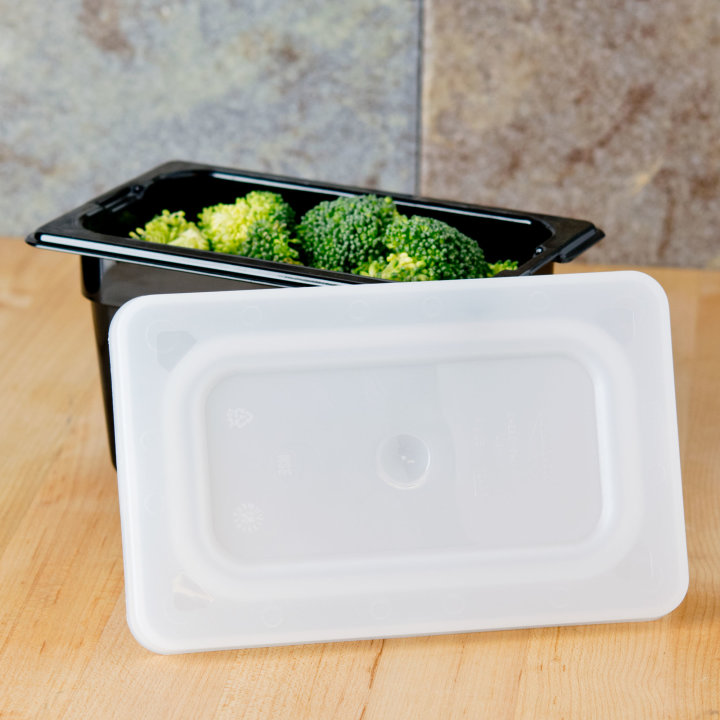 Ninth-size Super Pan V® flexible steam table pan lid in white