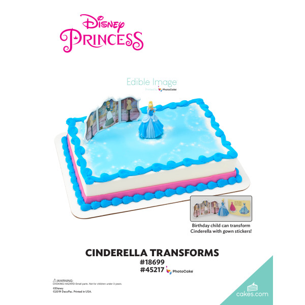 Disney Princess Cinderella Transforms The Magic of Cakes® PhotoCake® Enhanced Background Page