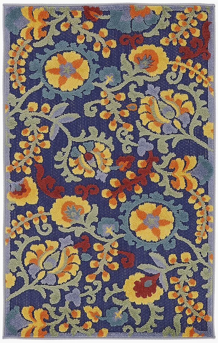 Nourison Aloha 2' x 3' Navy Multicolor Outdoor Rug