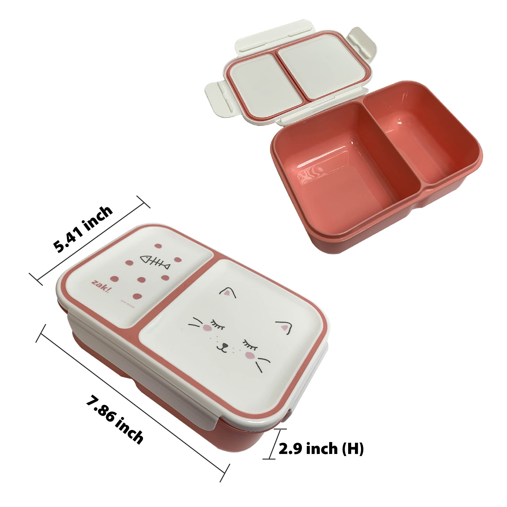 Soft Lines Dual-compartment Reusable Bento Box, Kitties slideshow image 6 Soft Lines Dual-compartment Reusable Bento Box, Kitties slideshow image 6