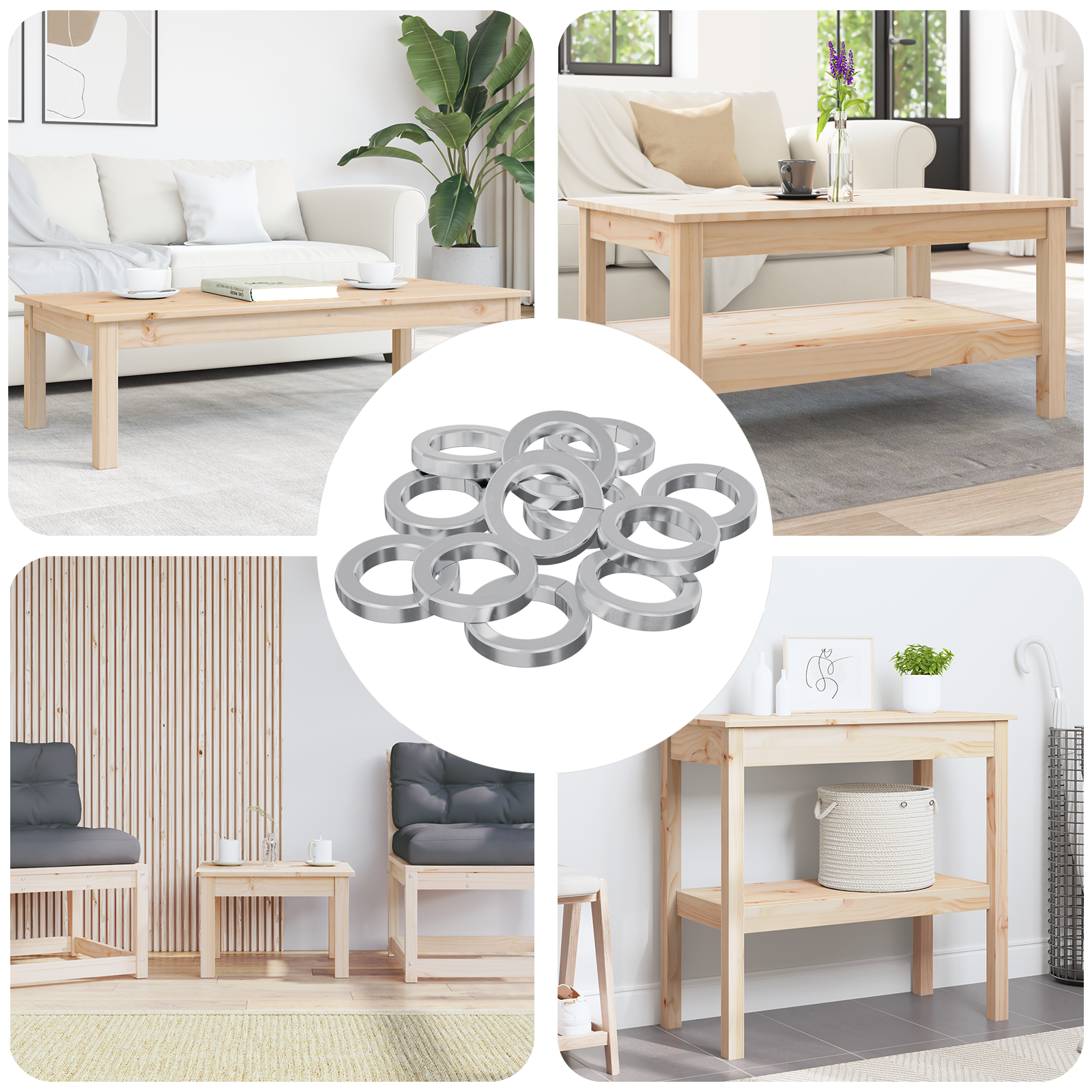 vidaXL Federunterlage 15929 pcs Weiß Eisen – Bild 2
