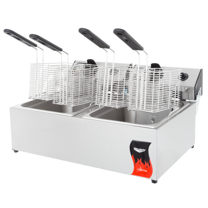 Double-well 120-volt 10-lb standard-duty Cayenne® countertop deep fryer
