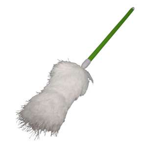Impact, Microfiber Duster 30-45" Extendable Twist-and-Lock, Green Handle, White Duster, Microfiber, White, 12 in